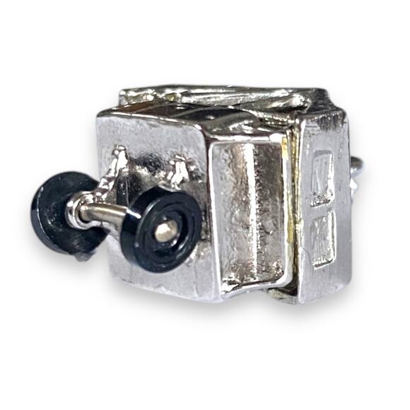 Vintage Charm Travel Trailer Camper Silver Tone Wheels Turn Whimsical 1950s RARE - Picture 10 of 13